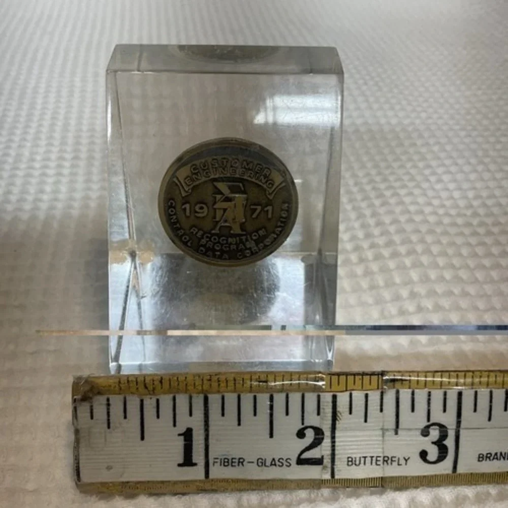 VTG 71s Control Data Corporation CDC Paperweight Medallion Tech Computer 3